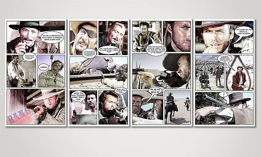 Art print Good, the Bad and the Ugly 160x70x2cm