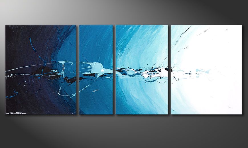 Blue painting Water Splash 130x50x2cm