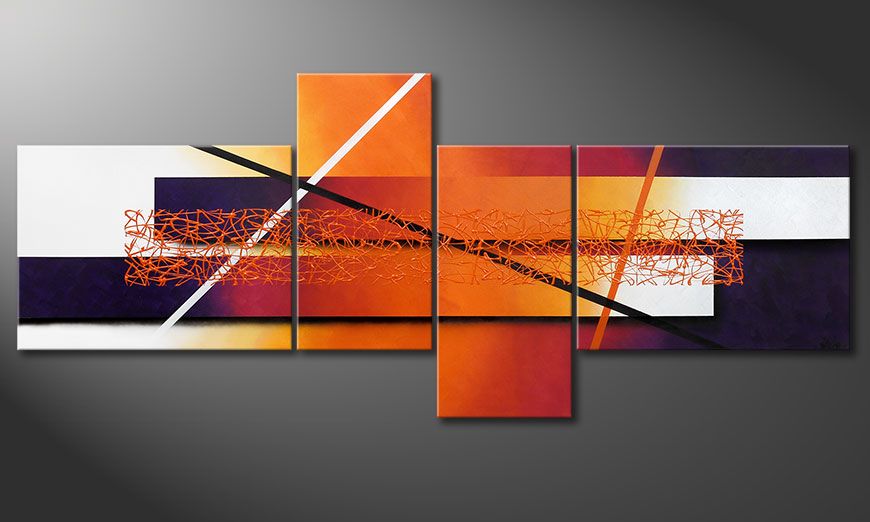 Canvas painting Afterglowing Memories 240x100x2cm