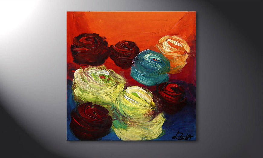 Colors of Roses 70x70x2cm Hand-painted painting