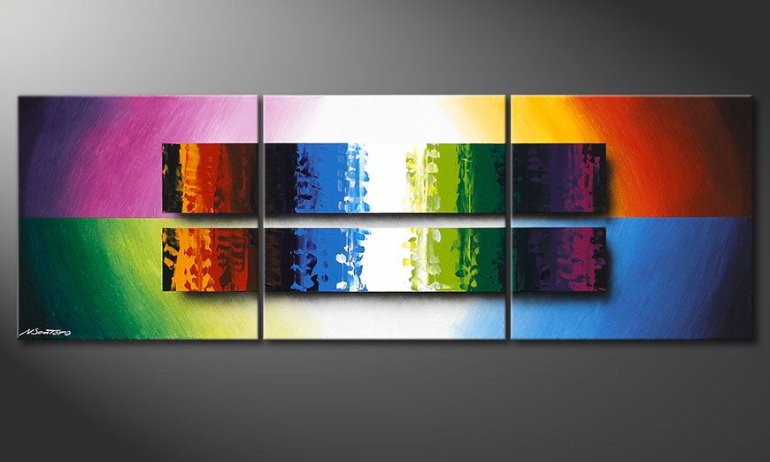 Colourful painting Expression of Colours 150x50x2cm