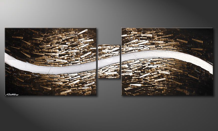 Framed painting Clear River 180x60x2cm
