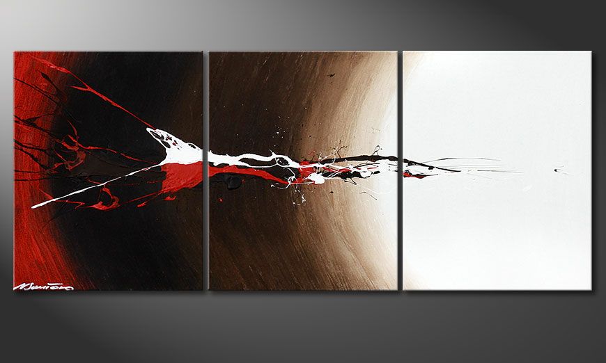 Framed painting Erupted Contrast 120x50x2cm
