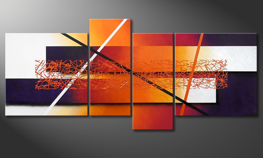 Hand-painted painting Afterglowing Memories 180x80x2cm