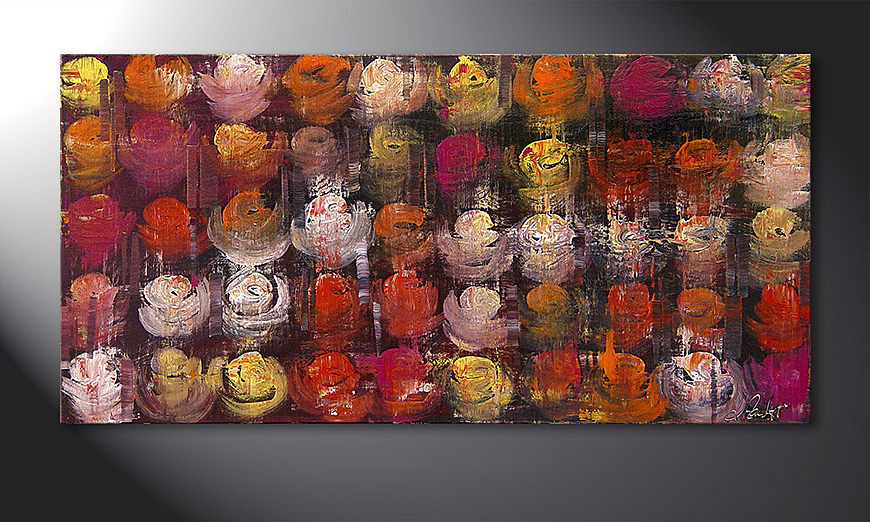 Hand-painted painting Colored Roses 120x60x2cm