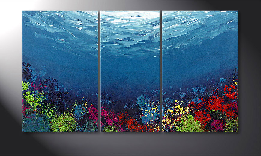 Hand-painted painting Coral Garden 140x80x2cm