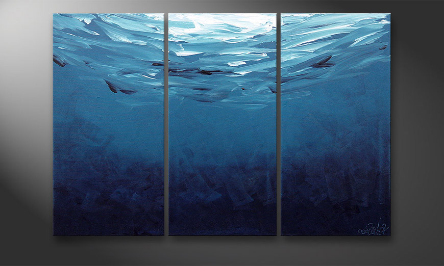 Hand-painted painting Deep Blue 120x80x2cm
