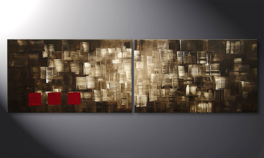Hand-painted painting Play of Light 200x60x2cm