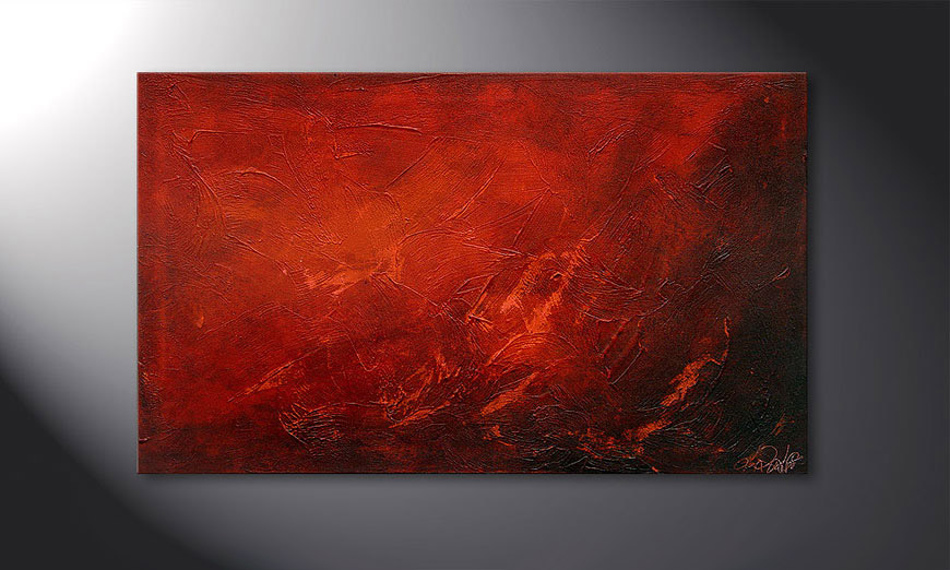 Hand-painted painting Red 100x60x2cm