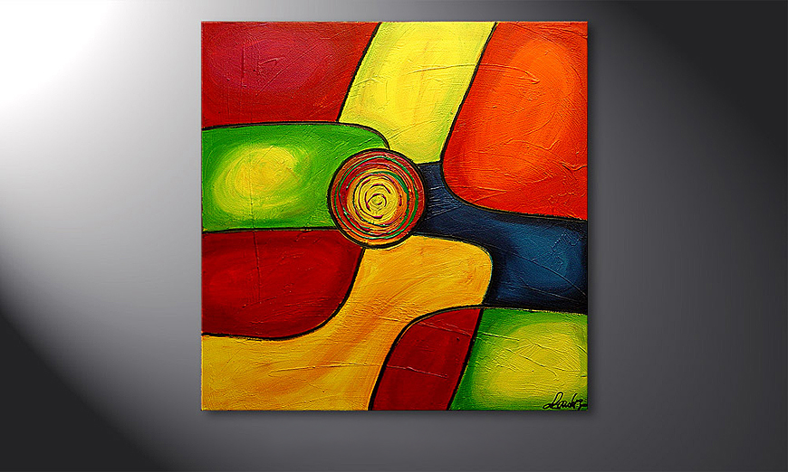 Modern Hand-painted painting Colors 80x80x2cm