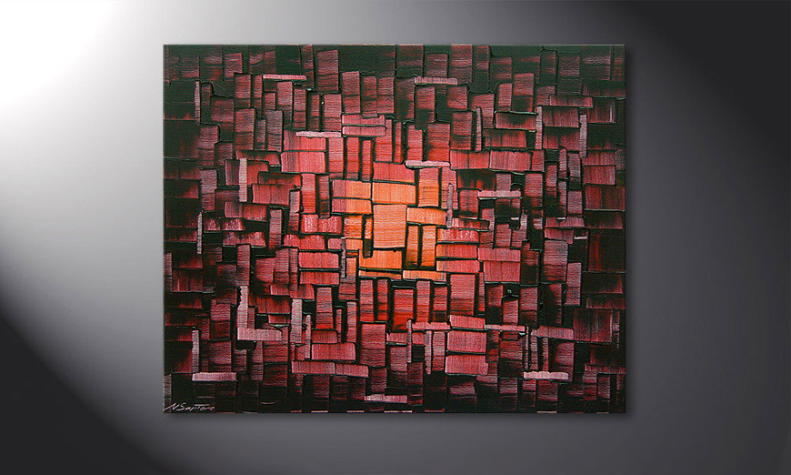 Painting Cubes of Glow in 100x80x2cm