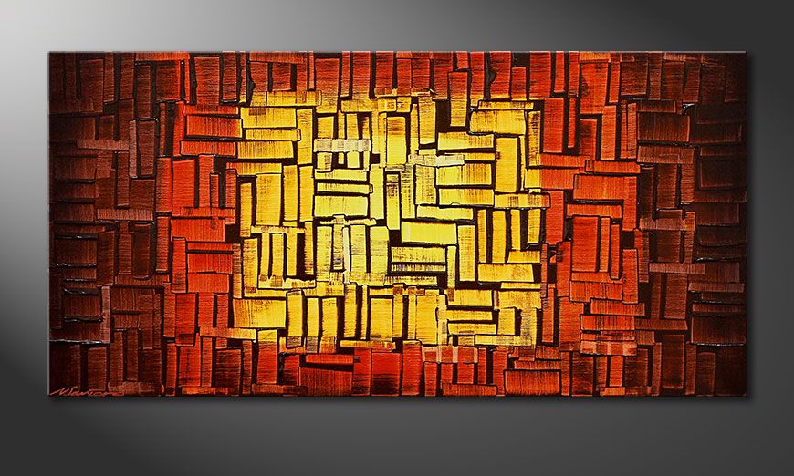 Painting Fire Cubes in 120x60x2cm
