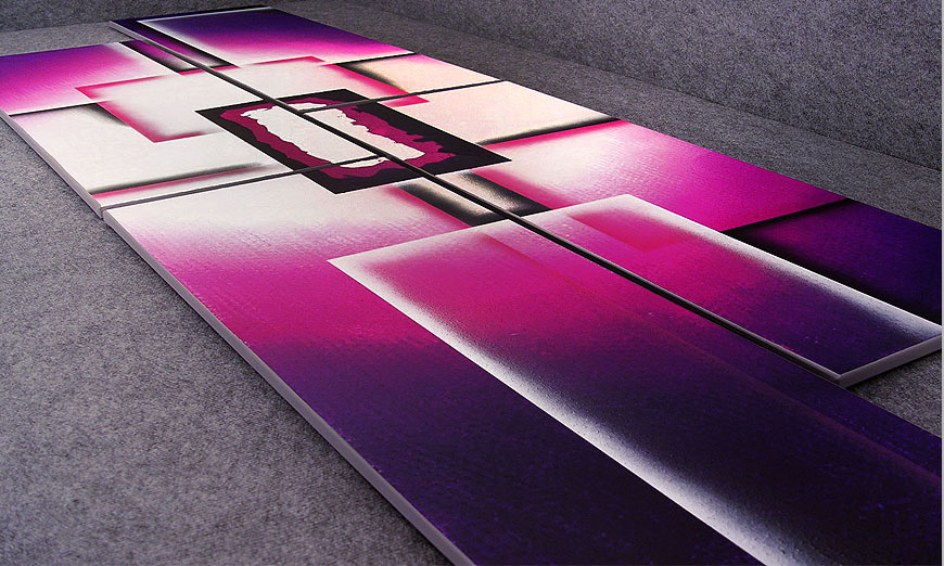XXL painting Purple Sun in 250x80x2cm