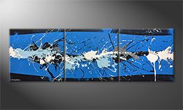 Living room painting 'Coltish Blue' 210x70cm