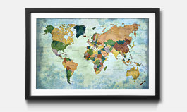 The framed art print  Old Worldmap 1  