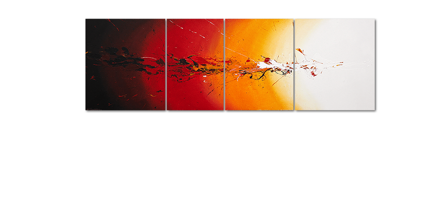 Framed painting Fiery Splash 250x80cm