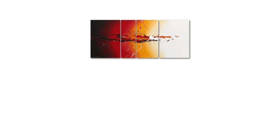 Hand painted picture Fiery Splash 130x50cm