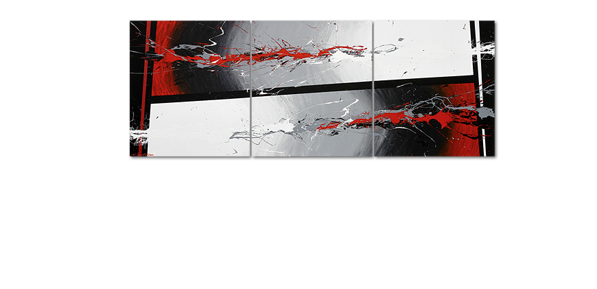 Multiframed painting Powerful Contrast 240x90cm