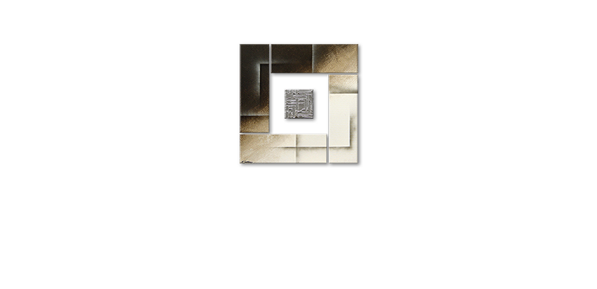 Painting Silver Cube in 80x80cm