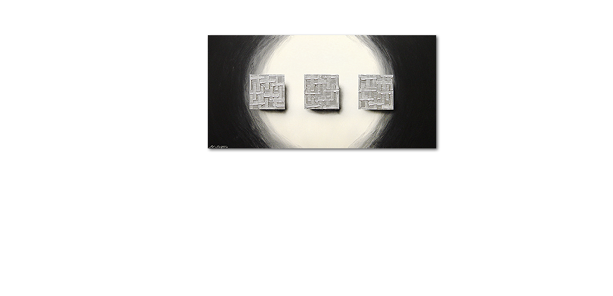 XXL painting Cubes of Silver 140x70cm