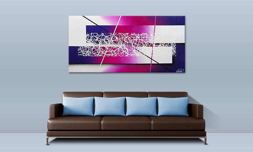 Modern Painting Fancy Connection 140x70cm