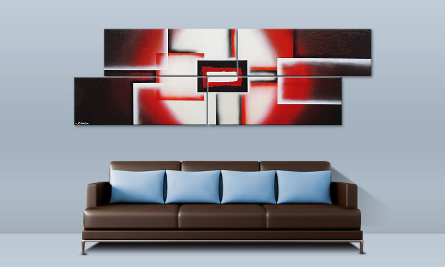 XXL wall art Cubes of Glow 245x80cm