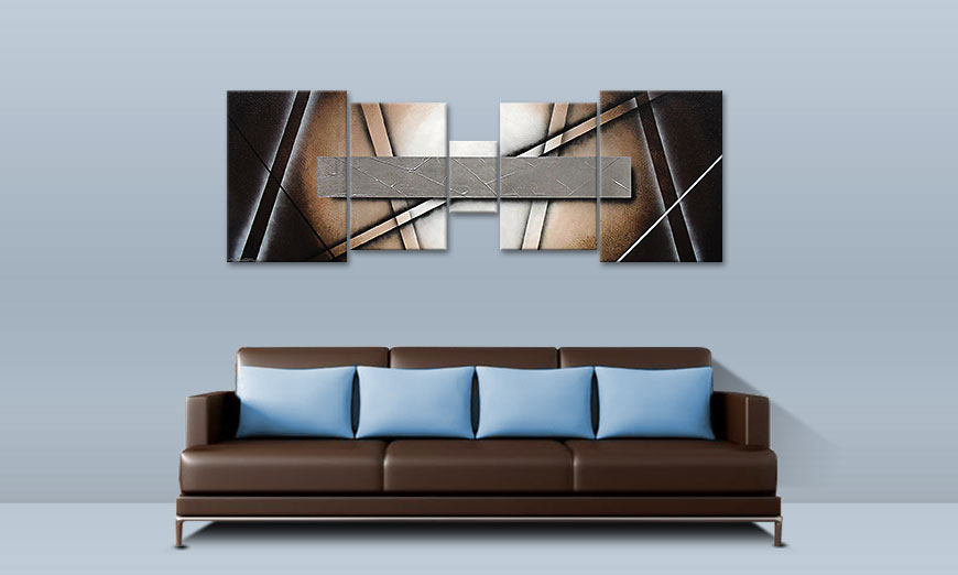 Living room art Silver Mirror 200x70cm