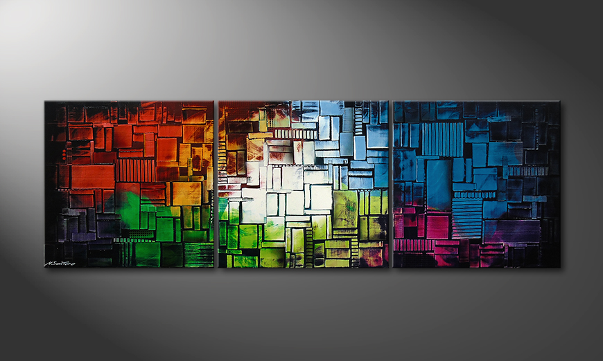 Painting Color Cubes210x70cm