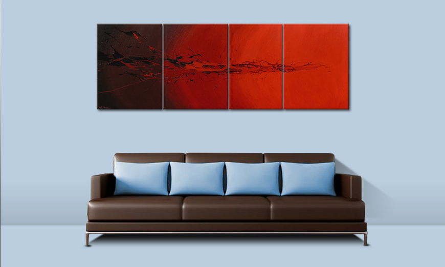 Living room painting Devil Splash 230x80cm