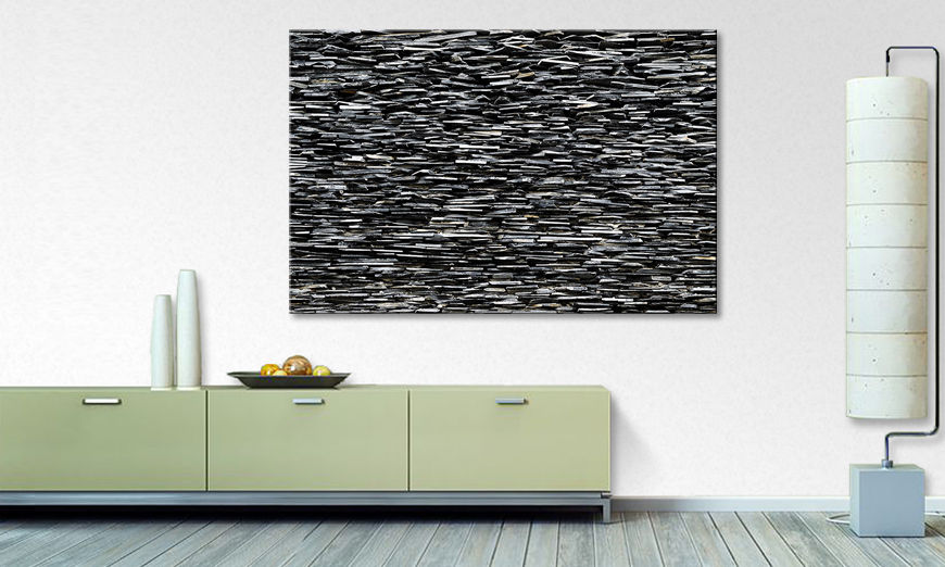 Art print Black White Stones 120x80 cm