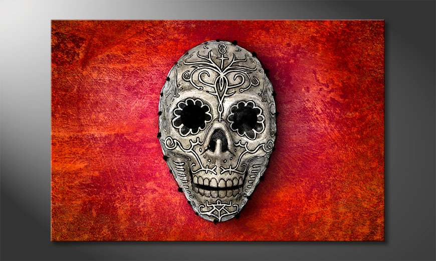 Art-print-Skull-On-Red