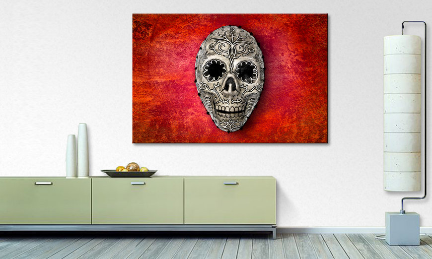 Art print Skull On Red