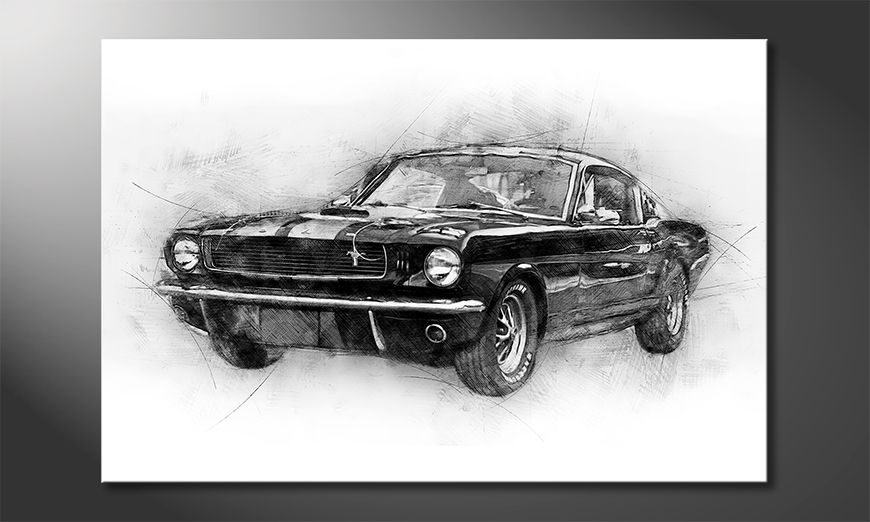 Canvas-art-print-Black-Mustang