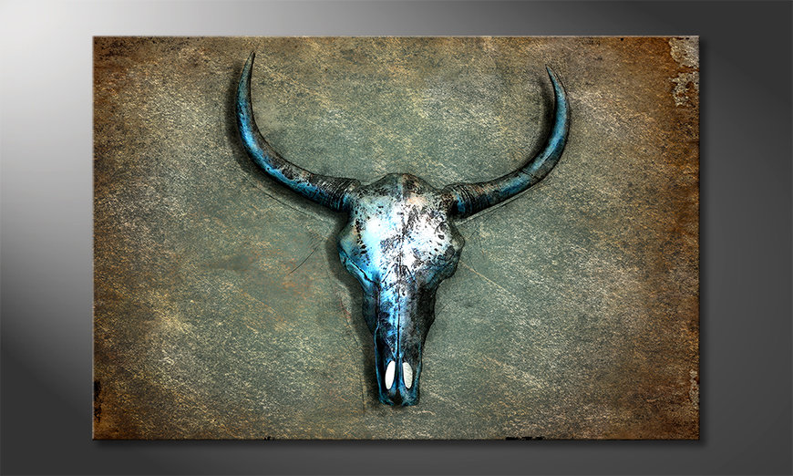 Canvas-art-print-Buffalo-Skull