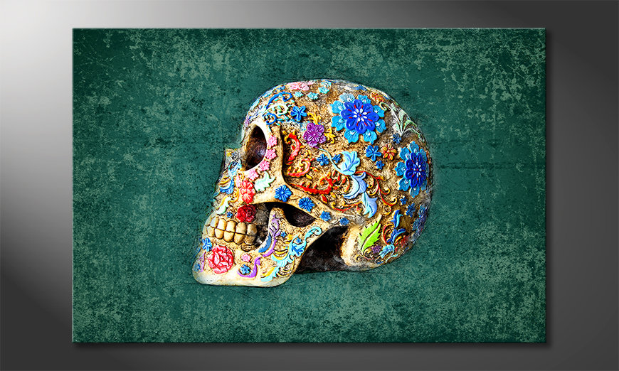 Canvas-art-print-Colorful-Skull