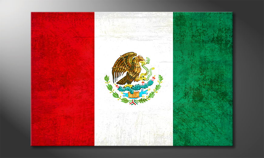 Flag-on-canvas-Mexico