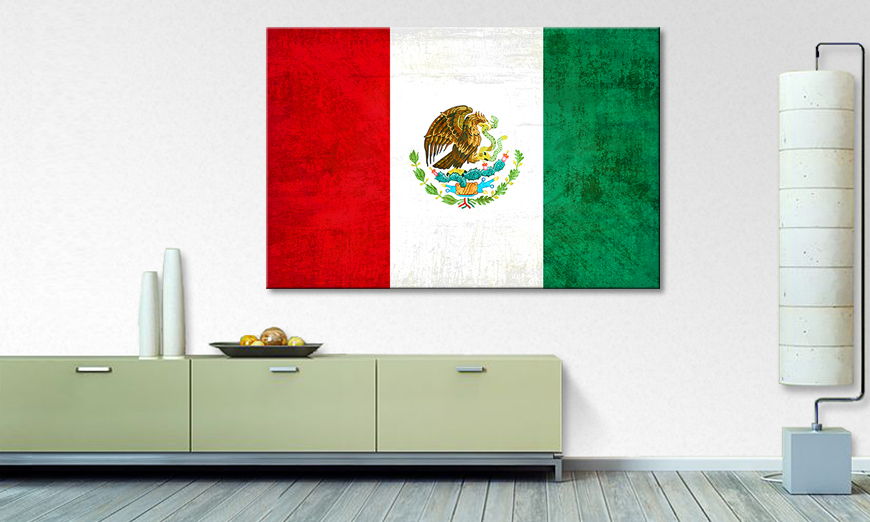 Flag on canvas Mexico