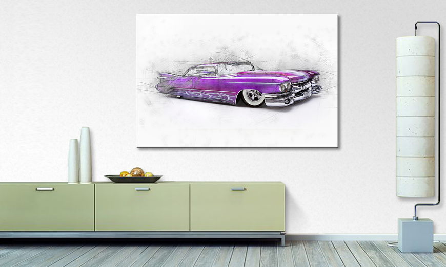 Modern Canvas print Pink Cadillac