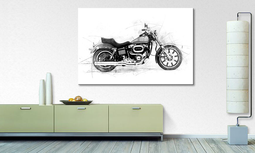 Modern art print Motorcycle