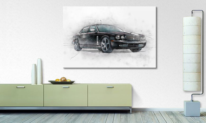 Modern car on canvas Black Jag
