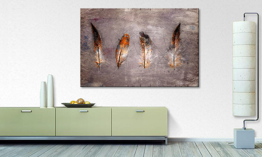 Modern wall decor Four Feathers