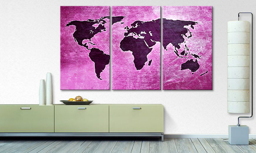 The exclusive art print World Map 4 180x100 cm