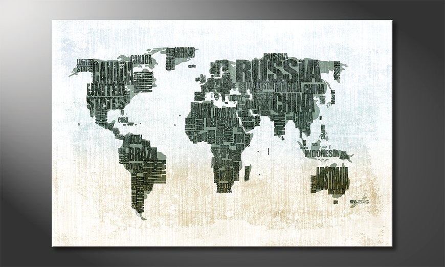 The modern art print Worldmap 1