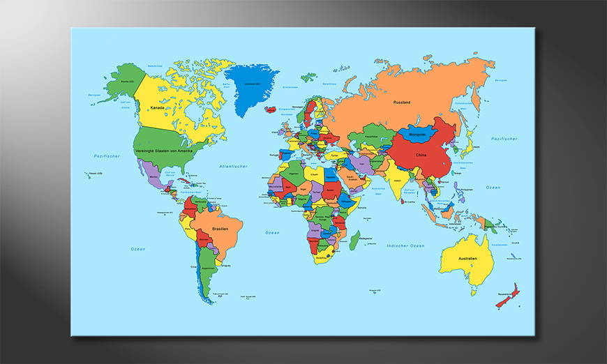The modern art print Worldmap Classic