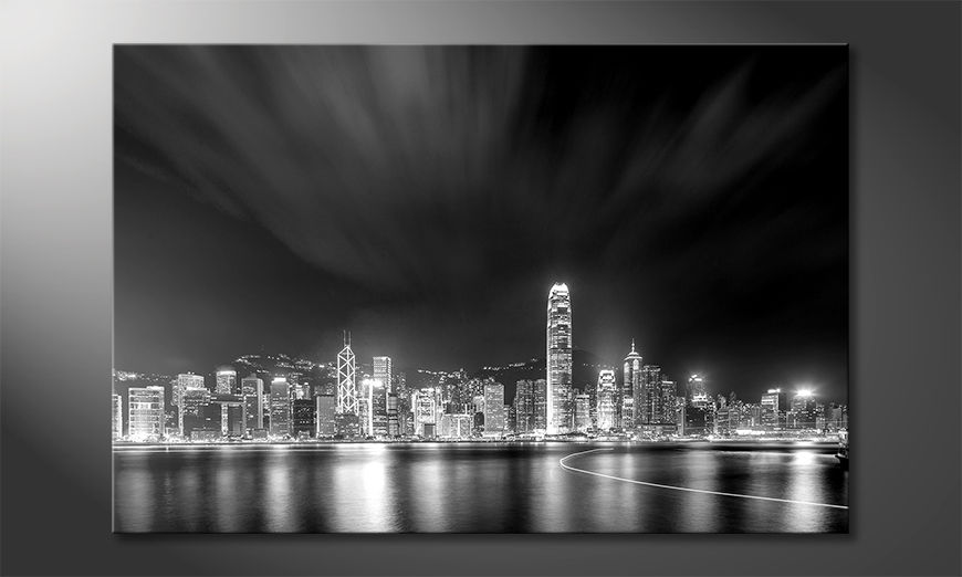 The nice painting Hongkong At Night