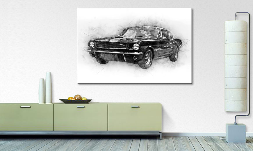 The print Black Mustang 120x80 cm