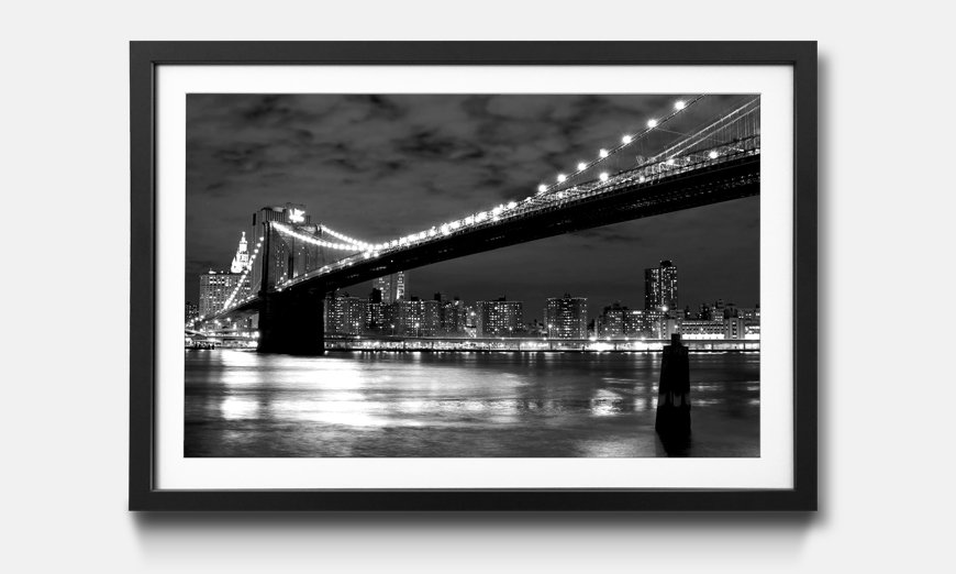The framed art print Brooklyn Bridge