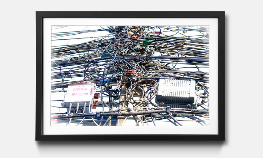 The framed art print Cable Chaos