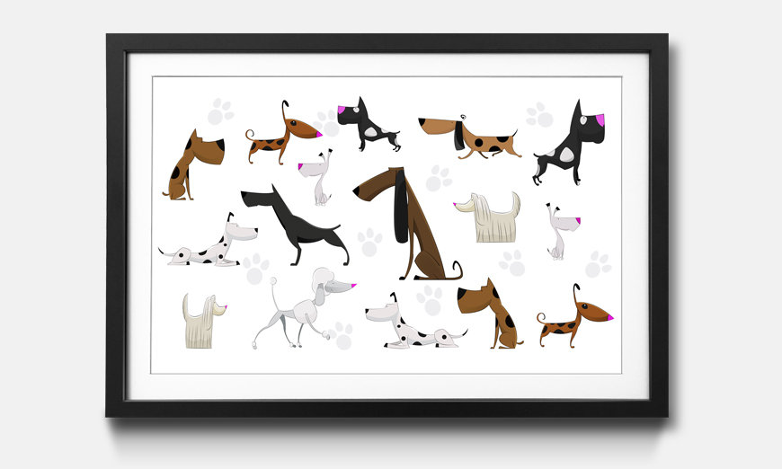The framed art print Cartoon Dogs