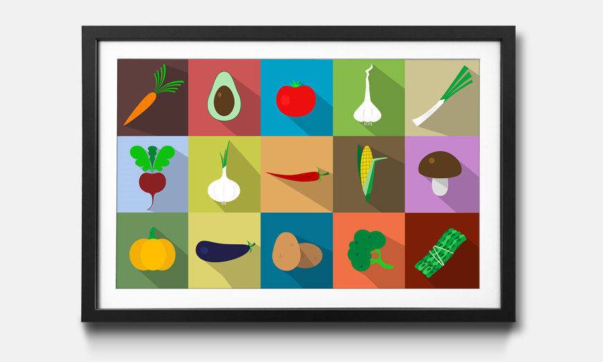 The framed art print Funny Vegetables